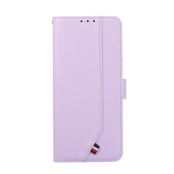 For iPhone 17 Pro ABEEL Delicate Texture Splicing RFID Leather Phone Case(Purple)