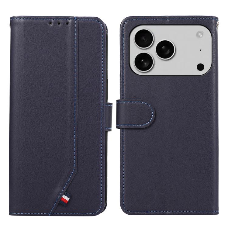 For iPhone 17 Pro ABEEL Delicate Texture Splicing RFID Leather Phone Case(Blue) - free shipping - PMc TechLife - Order now!