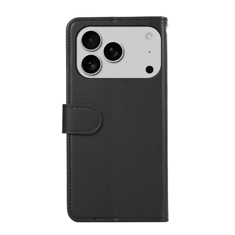 For iPhone 17 Pro Max ABEEL Delicate Texture Splicing RFID Leather Phone Case(Black) - free shipping - PMc TechLife - Order now!