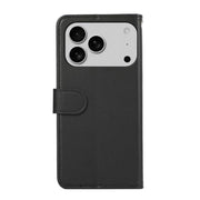 For iPhone 17 Pro Max ABEEL Delicate Texture Splicing RFID Leather Phone Case(Black)