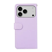 For iPhone 17 Pro Max ABEEL Delicate Texture Splicing RFID Leather Phone Case(Purple)
