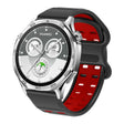 22mm Double-row Hole Studded Buckle Silicone Watch Band(Black Red) - free shipping - PMc TechLife - Order now!
