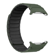 For Samsung Galaxy Watch Ultra 47mm Silicone Sport Magnetic Watch Band(Army Green+Black)