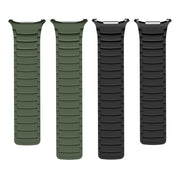 For Samsung Galaxy Watch Ultra 47mm Silicone Sport Magnetic Watch Band(Army Green+Black)