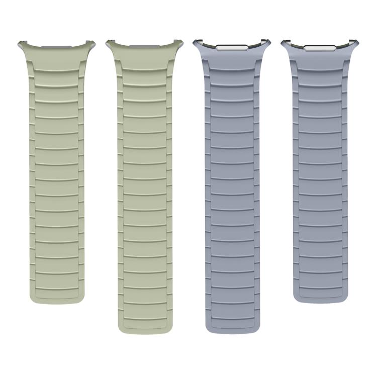 For Samsung Galaxy Watch Ultra 47mm Silicone Sport Magnetic Watch Band(Light Khaki+Light Blue Gray) - free shipping - PMc TechLife - Order now!