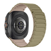 For Samsung Galaxy Watch Ultra 47mm / Ultra 2025 Silicone Sport Magnetic Watch Band(Camel+Bean Pink)