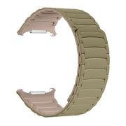 For Samsung Galaxy Watch Ultra 47mm / Ultra 2025 Silicone Sport Magnetic Watch Band(Camel+Bean Pink)