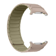 For Samsung Galaxy Watch Ultra 47mm / Ultra 2025 Silicone Sport Magnetic Watch Band(Camel+Bean Pink)