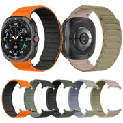 For Samsung Galaxy Watch Ultra 47mm Silicone Sport Magnetic Watch Band(Army Green+Black)