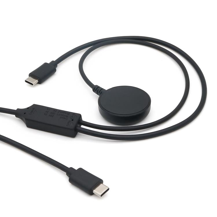 For Samsung Watch Series / Type-C Port Phone 20V 3A 60W 2 in 1 Magnetic Charging Cable, Length: 1.5m(Black)