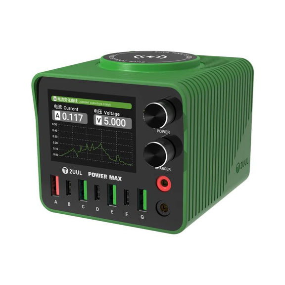 2UUL PC01 POWER MAX 200W Multi-Port Charger Adjustable Voltage Power Supply, Plug:EU Plug