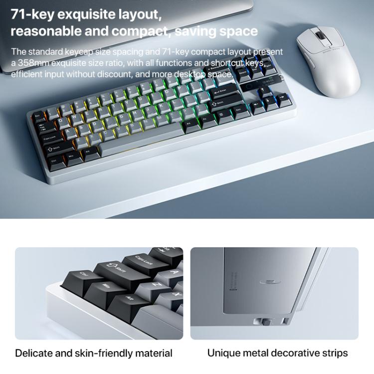 Xiaomi Mechanical Keyboard MK71 Pro Wired / 2.4G / Bluetooth Triple Mode Gaming Keyboard(Moon Rock) - free shipping - PMc TechLife - Order now!