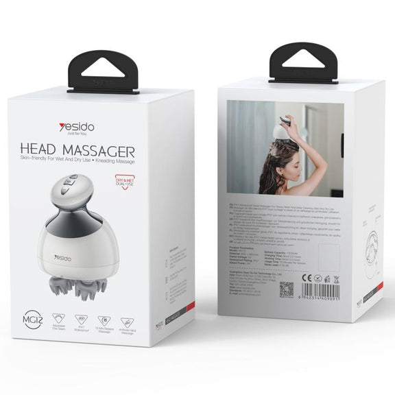 Yesido MG12 IPX7 Water-resistant Intelligent Head Massager Care Instrument(White)