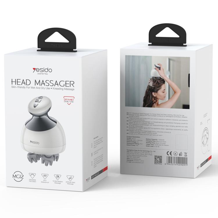 Yesido MG12 IPX7 Water-resistant Intelligent Head Massager Care Instrument(White)