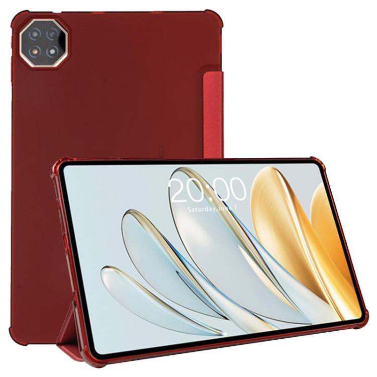 For Teclast T60AI 3-Fold Holder Folio Leather Tablet Smart Case(Red) - free shipping - PMC Jewellery - Order now!
