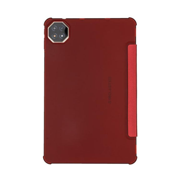 For Teclast T60AI 3-Fold Holder Folio Leather Tablet Smart Case(Red)