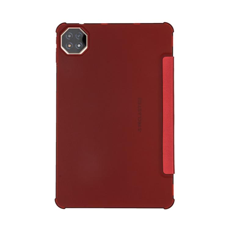 For Teclast T60AI 3-Fold Holder Folio Leather Tablet Smart Case(Red)