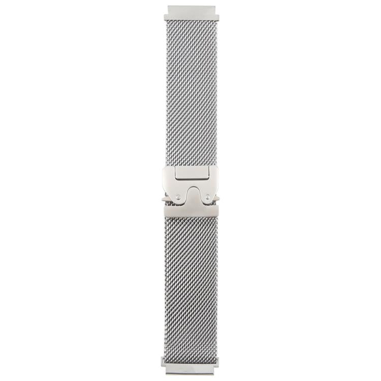 22mm Parachute Buckle Milanese Metal Steel Mesh Watch Band(Silver)