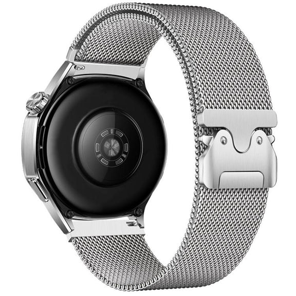 22mm Parachute Buckle Milanese Metal Steel Mesh Watch Band(Silver)