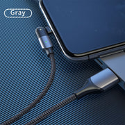 FXCL-WYA0G 2.4A USB to 8 Pin 180 Degree Rotating Elbow Charging Cable, Length:2m(Grey)