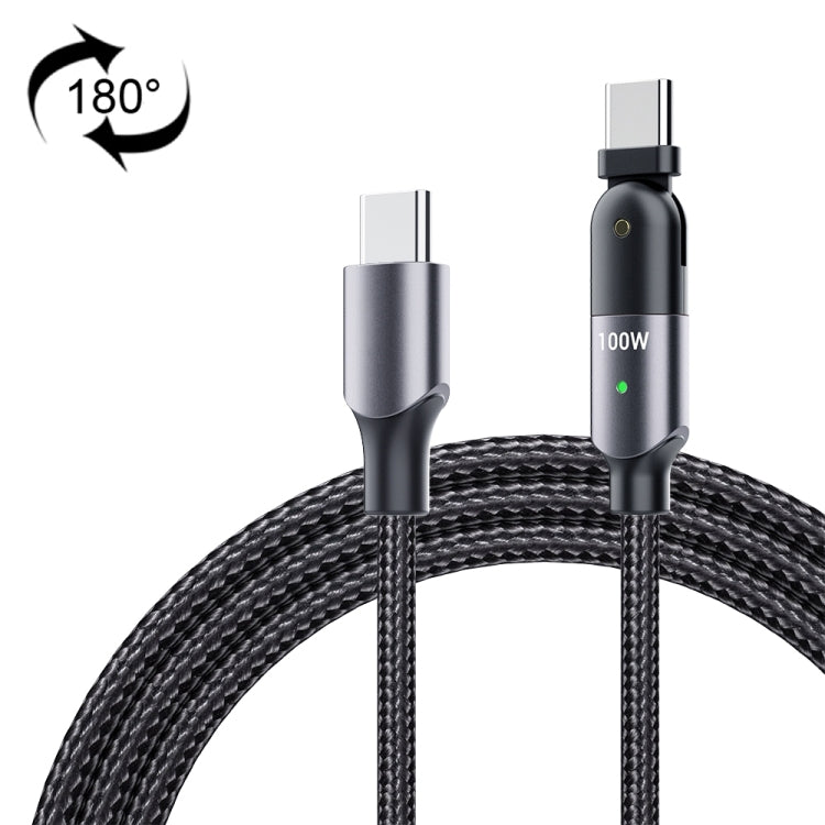 FXCTL-WY0G 100W 5A USB-C / Type-C to Type-C 180 Degree Rotating Elbow Fast Charging Cable, Length:1.2m(Grey) - USB-C & Type-C Cable by PMC TechLife | Online Shopping South Africa | PMC TechLife | Buy Now Pay Later Mobicred