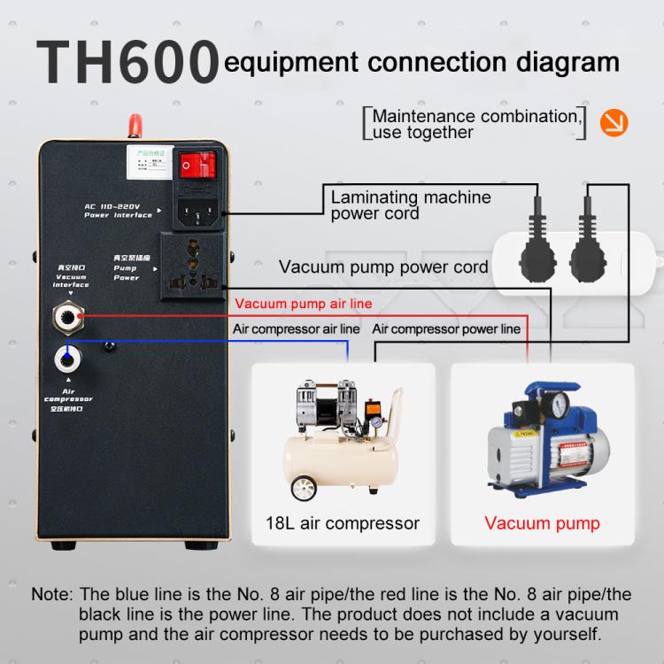 Qianli TH600 Phone LCD Curved / Straight Screen Universal Pressing Laminating Machine, Plug:US Plug