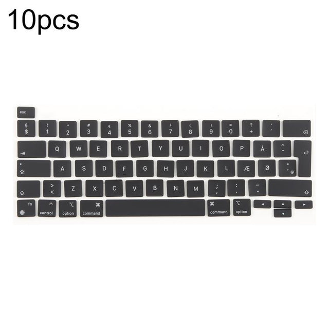 For MacBook A2251 A2289 A2238 A2338 10pcs UK Big Enter Version Keycaps, Language:Denmark