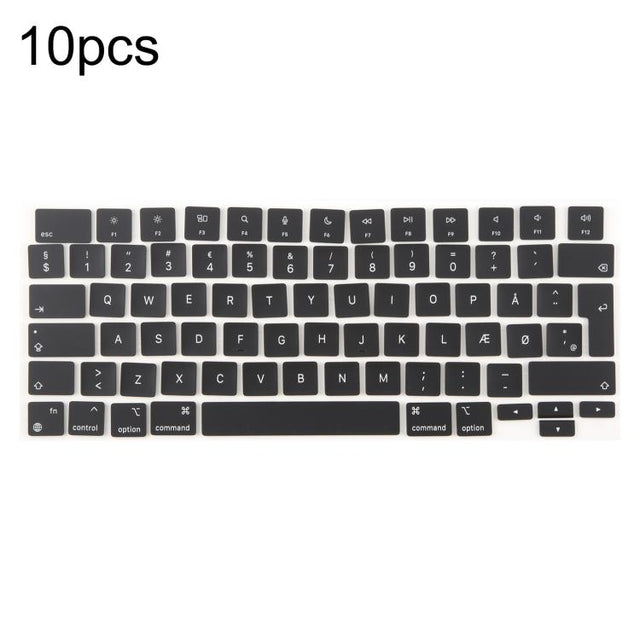 For MacBook A2681 A2941 A3113  A3114 10pcs UK Big Enter Version Keycaps, Language:Denmark