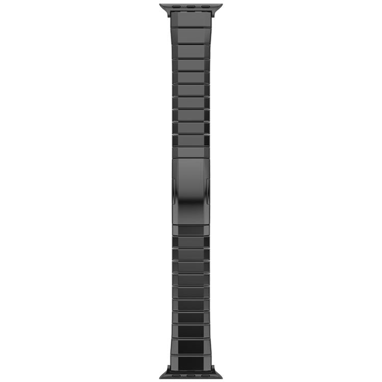 For Apple Watch 46mm / 49mm / 45mm / 44mm One-Bead Pure Titanium Buckle Watch Band(Black)