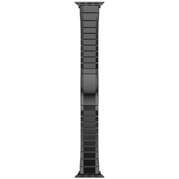 For Apple Watch 46mm / 49mm / 45mm / 44mm One-Bead Pure Titanium Buckle Watch Band(Black)