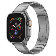 For Apple Watch 46mm / 49mm / 45mm / 44mm One-Bead Pure Titanium Buckle Watch Band(Grey)