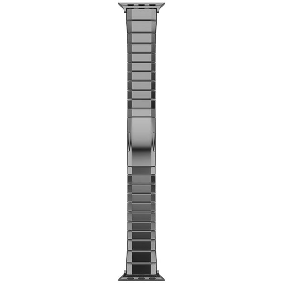 For Apple Watch 46mm / 49mm / 45mm / 44mm One-Bead Pure Titanium Buckle Watch Band(Grey)