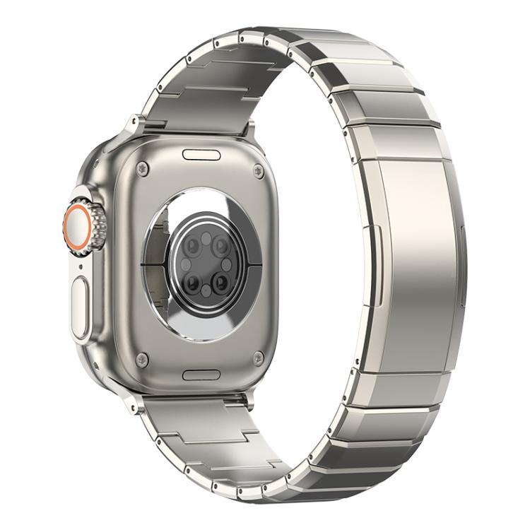 For Apple Watch 46mm / 49mm / 45mm / 44mm One-Bead Pure Titanium Buckle Watch Band(Titanium)