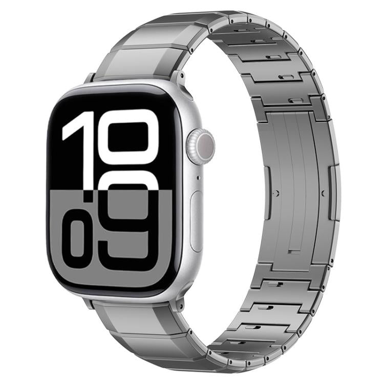 For Apple Watch 42mm / 41mm / 40mm / 38mm One-Bead Pure Titanium Buckle Watch Band(Grey) - free shipping - PMc TechLife - Order now!