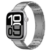 For Apple Watch 42mm / 41mm / 40mm / 38mm One-Bead Pure Titanium Buckle Watch Band(Grey)