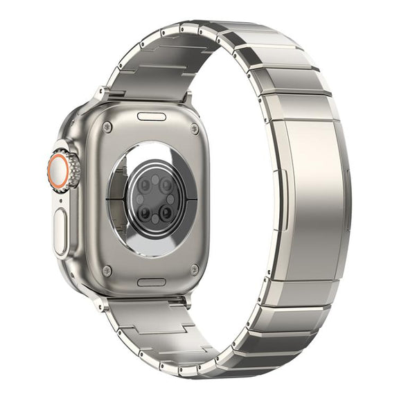 For Apple Watch 42mm / 41mm / 40mm / 38mm One-Bead Pure Titanium Buckle Watch Band(Titanium)