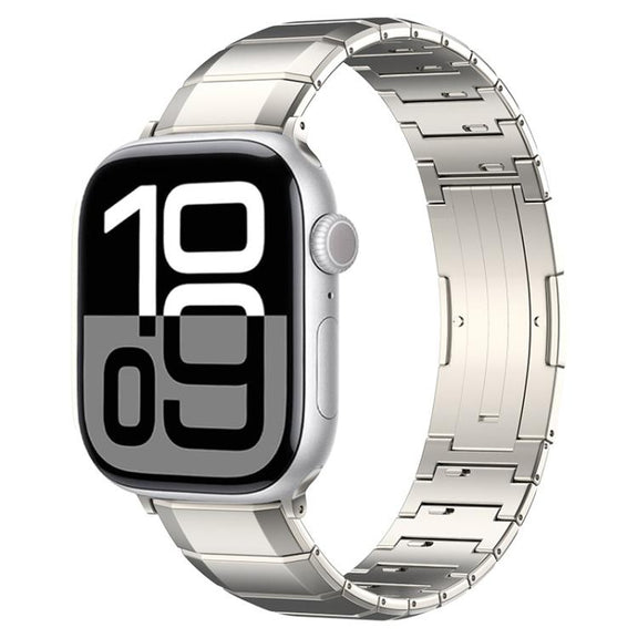 For Apple Watch 42mm / 41mm / 40mm / 38mm One-Bead Pure Titanium Buckle Watch Band(Titanium)
