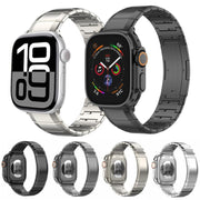 For Apple Watch 46mm / 49mm / 45mm / 44mm One-Bead Pure Titanium Buckle Watch Band(Grey)