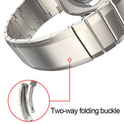 For Apple Watch 46mm / 49mm / 45mm / 44mm One-Bead Pure Titanium Buckle Watch Band(Black)