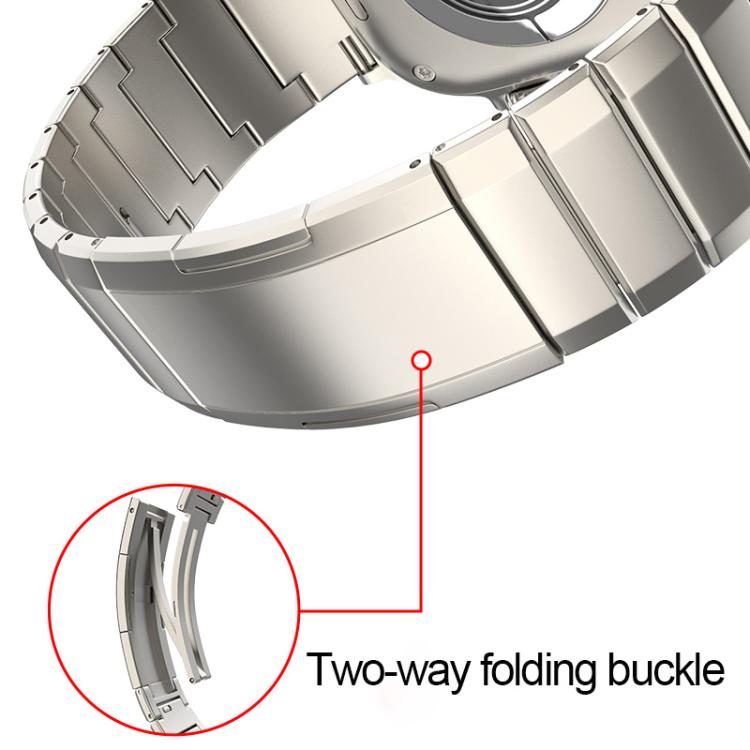 For Apple Watch 46mm / 49mm / 45mm / 44mm One-Bead Pure Titanium Buckle Watch Band(Grey)