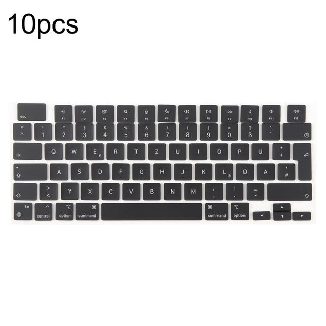 For MacBook A2442 A2485 A2779 A2780 A2991 A2992 A2918 10pcs UK Big Enter Version Keycaps, Language:German