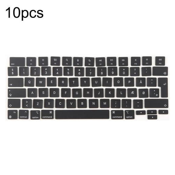 For MacBook A2442 A2485 A2779 A2780 A2991 A2992 A2918 10pcs UK Big Enter Version Keycaps, Language:Denmark