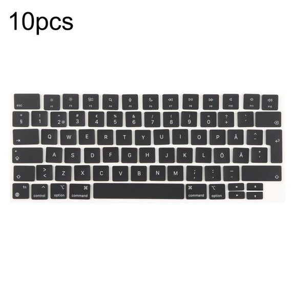 For MacBook A2442 A2485 A2779 A2780 A2991 A2992 A2918 10pcs UK Big Enter Version Keycaps, Language:Sweden