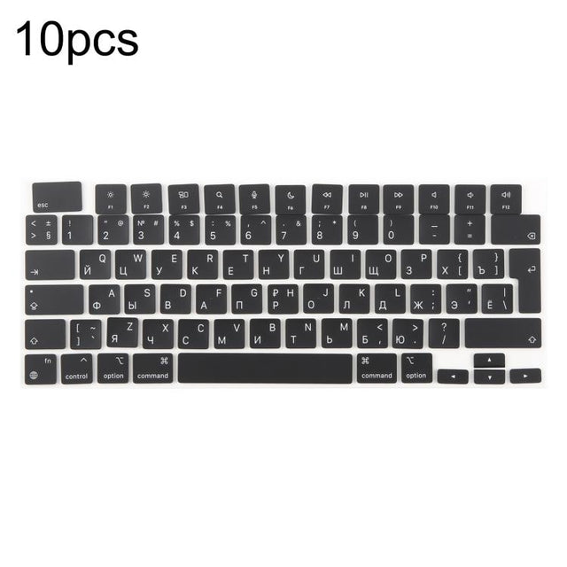 For MacBook A2442 A2485 A2779 A2780 A2991 A2992 A2918 10pcs UK Big Enter Version Keycaps, Language:Russian