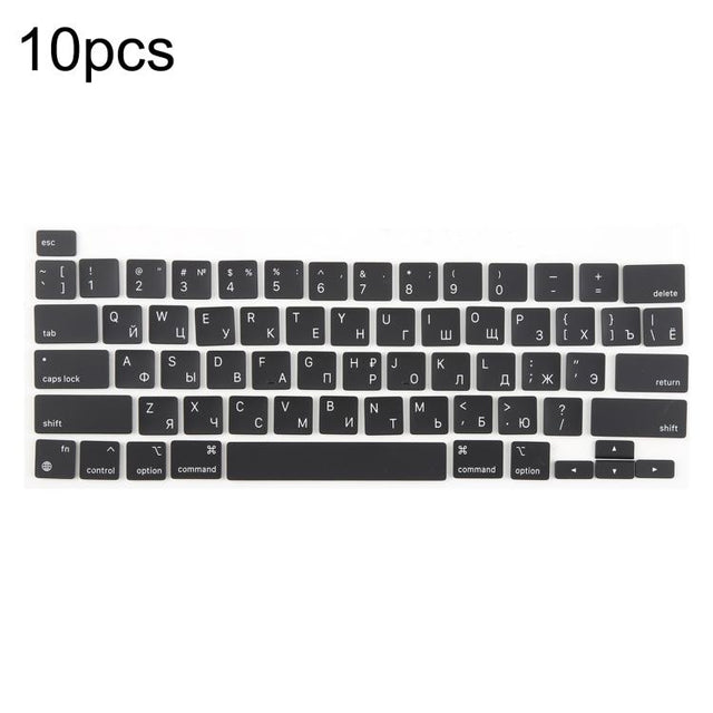 For MacBook A2251 A2289 A2238 A2338 10pcs US Small Enter Version Keycaps, Language:Russian