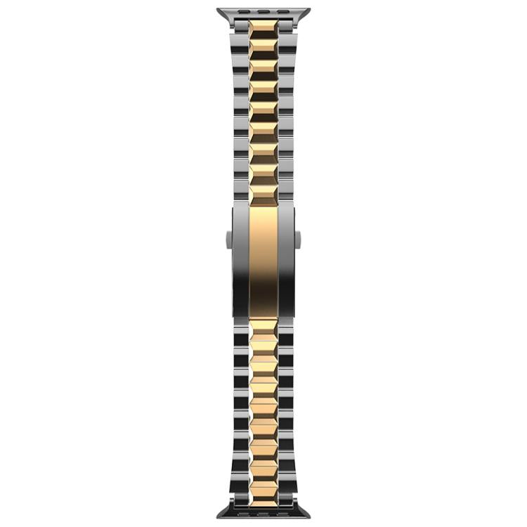 For Apple Watch 46mm / 49mm / 45mm / 44mm T-shaped Turtle Buckle Detachable Titanium Watch Band(Grey Gold)