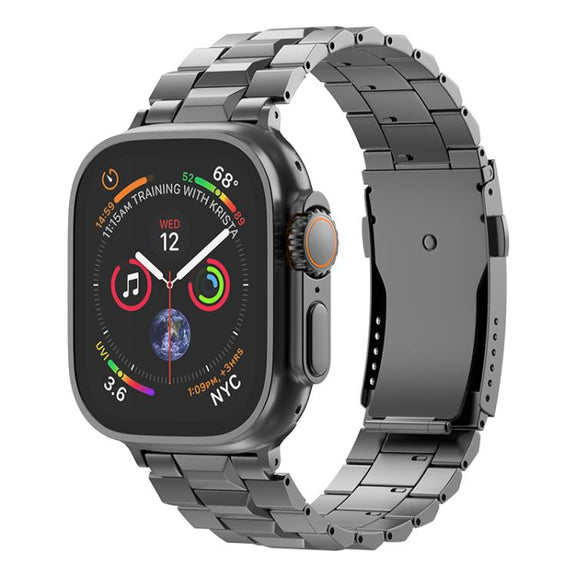 For Apple Watch 46mm / 49mm / 45mm / 44mm T-shaped Turtle Buckle Detachable Titanium Watch Band(Grey)