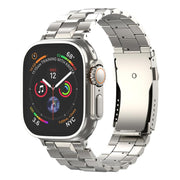 For Apple Watch 46mm / 49mm / 45mm / 44mm T-shaped Turtle Buckle Detachable Titanium Watch Band(Titanium)