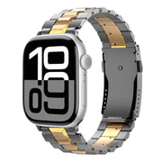 For Apple Watch 42mm / 41mm / 40mm / 38mm T-shaped Turtle Buckle Detachable Titanium Watch Band(Grey Gold)