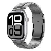 For Apple Watch 42mm / 41mm / 40mm / 38mm T-shaped Turtle Buckle Detachable Titanium Watch Band(Grey)